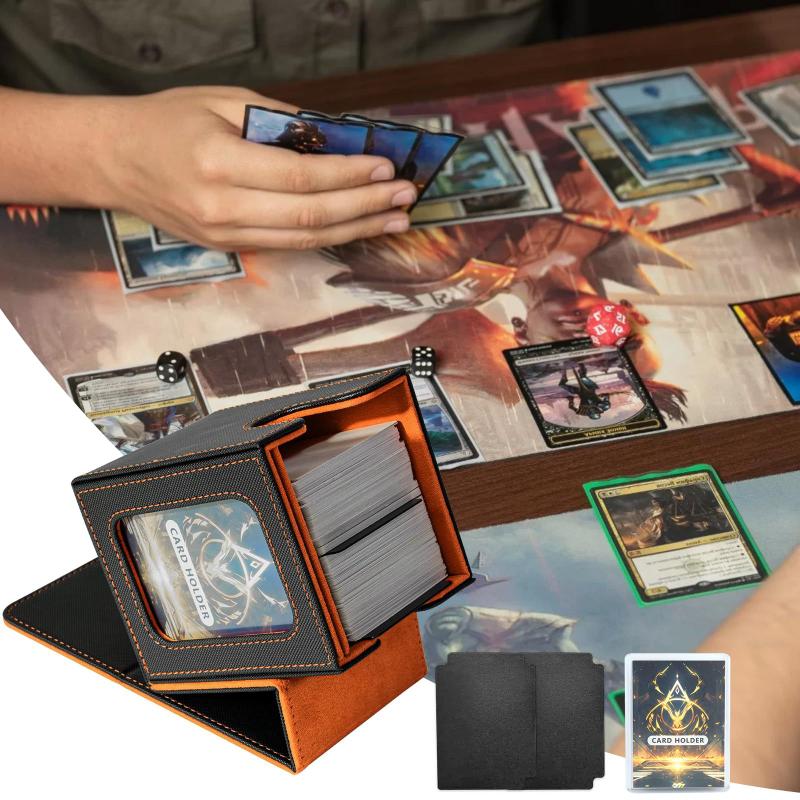 Caixa de baralho de cartas Jaffzora para MTG Commander PU em couro